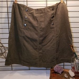 Hollister Olive Green Corduroy Mini Skirt
